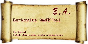Berkovits Amábel névjegykártya